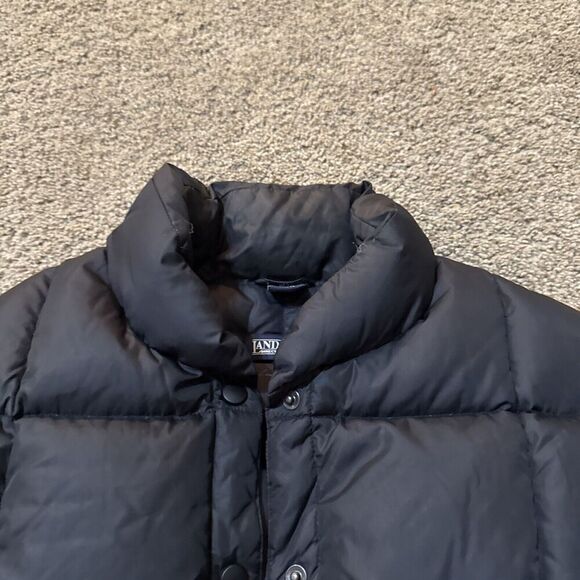 Lands End Puffer Vest Womens Medium 10-12 Black Down Filled Snap Sleeveless - Picture 4 of 11